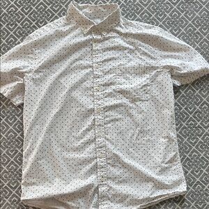 Goodfellow & Co White Button-Down Shirt with Black Dots